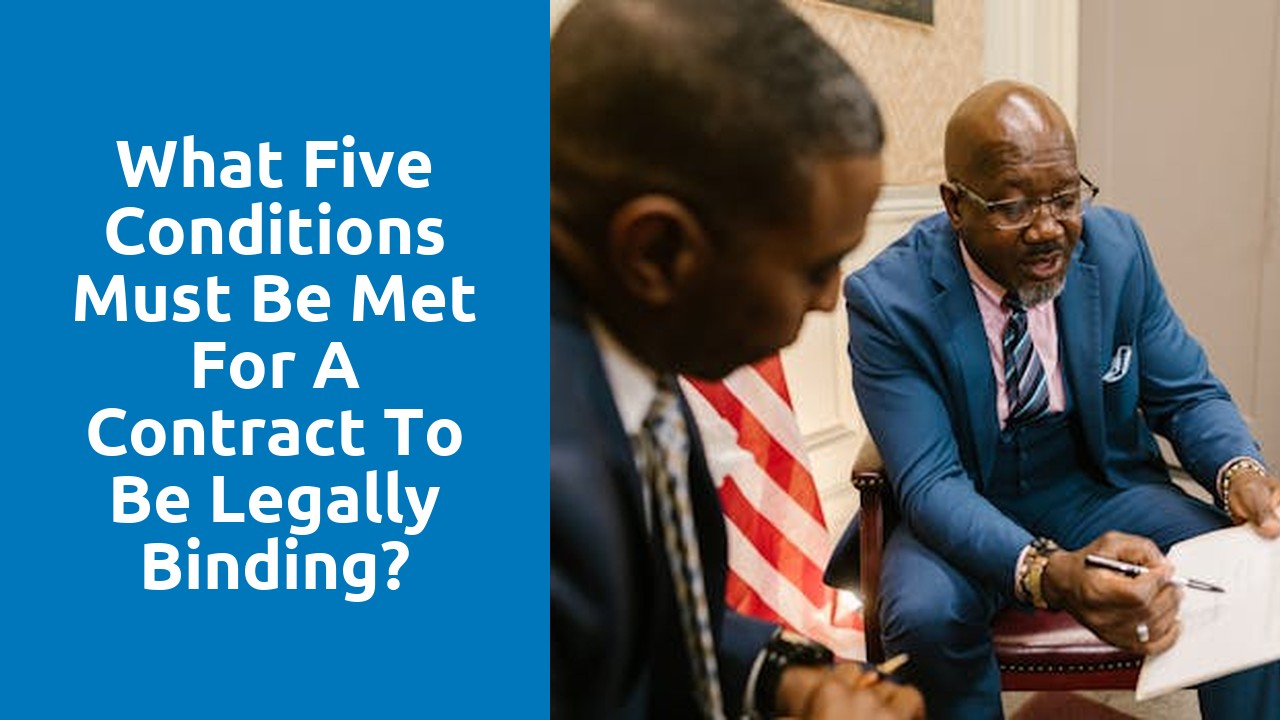 What five conditions must be met for a contract to be legally binding?